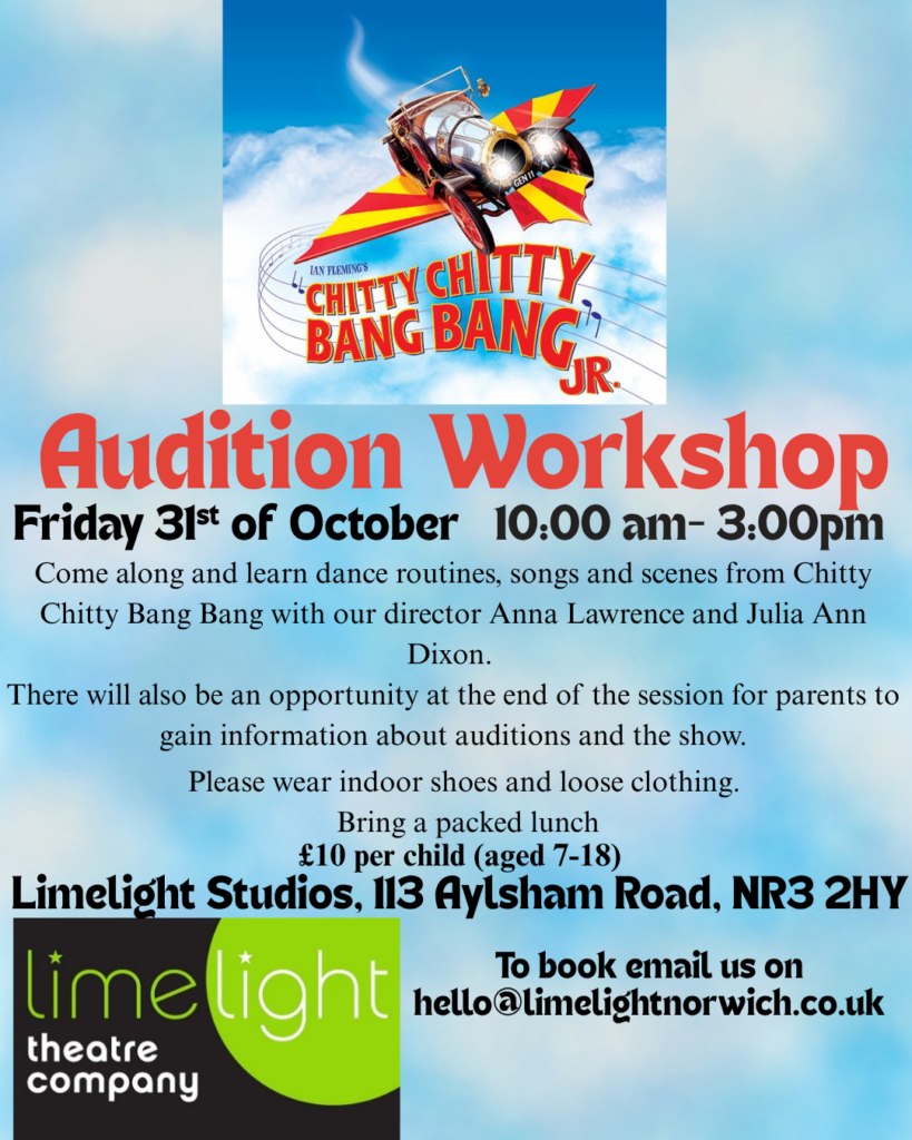 Poster for Chitty Chitty Bang Bang Audition Workshop